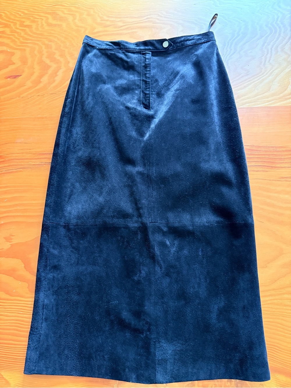 Black Suede Midi Skirt - Women's Suede Pencil Skirt
